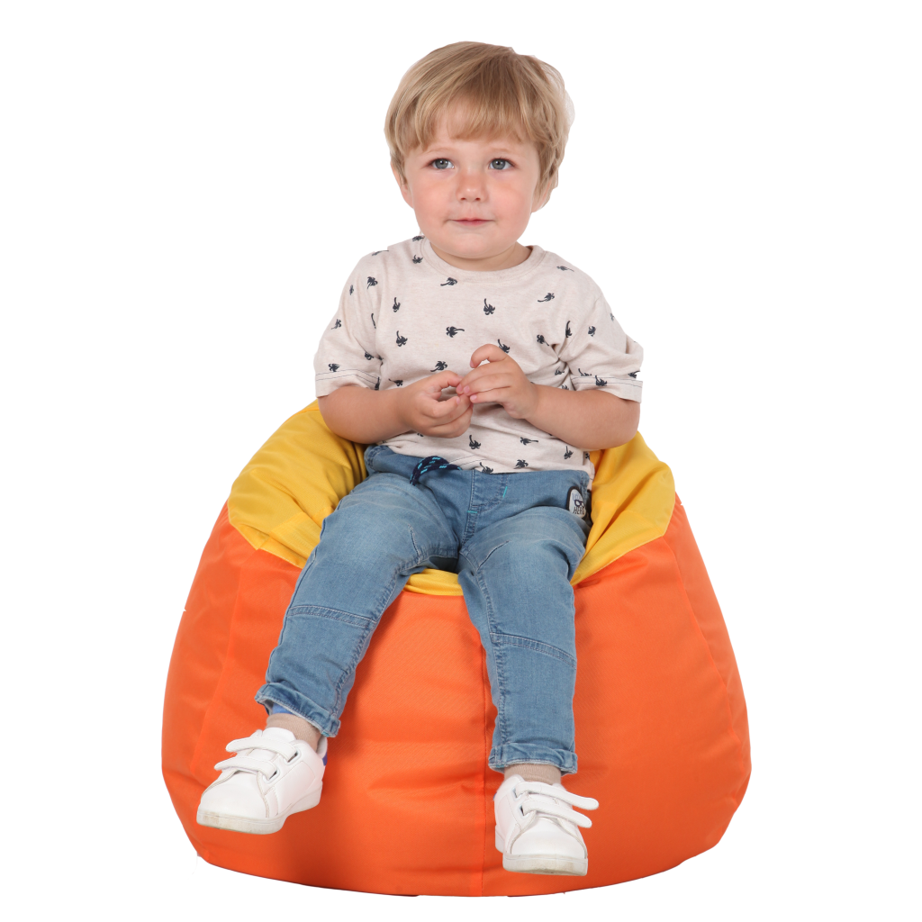 Кресло-мешок Груша Хатка Комби детская Оранжевая с Желтым (до 5 лет)