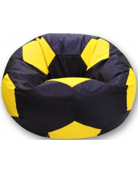 Кресло-мешок Мяч Хатка средний Черный с Желтым