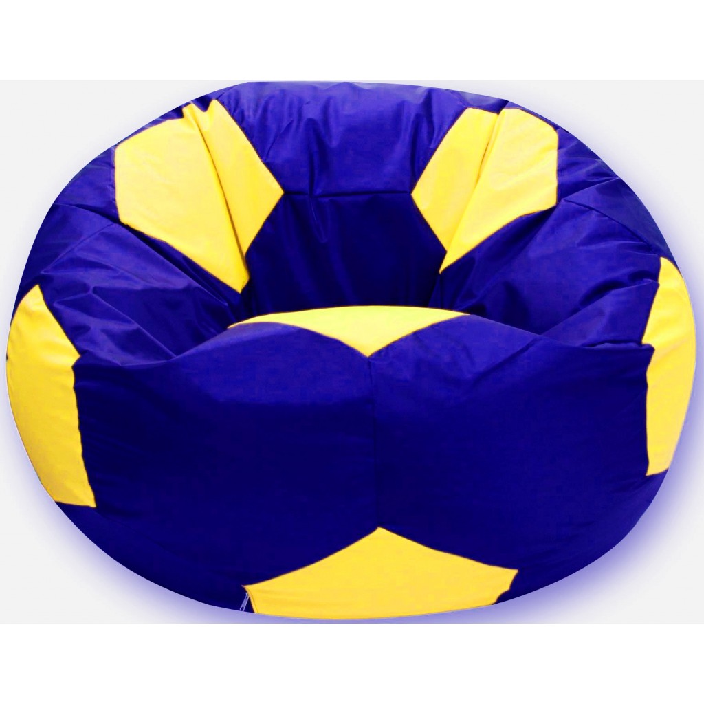 Кресло-мешок Мяч Хатка средний Синий с Желтым