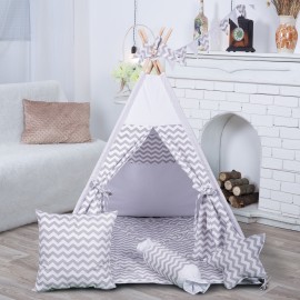 Вігвам Хатка комплект Сірий зигзаг з подушкою - Малятко