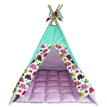 Вигвам Хатка комплект Индия Розовый с мятным - Малыш