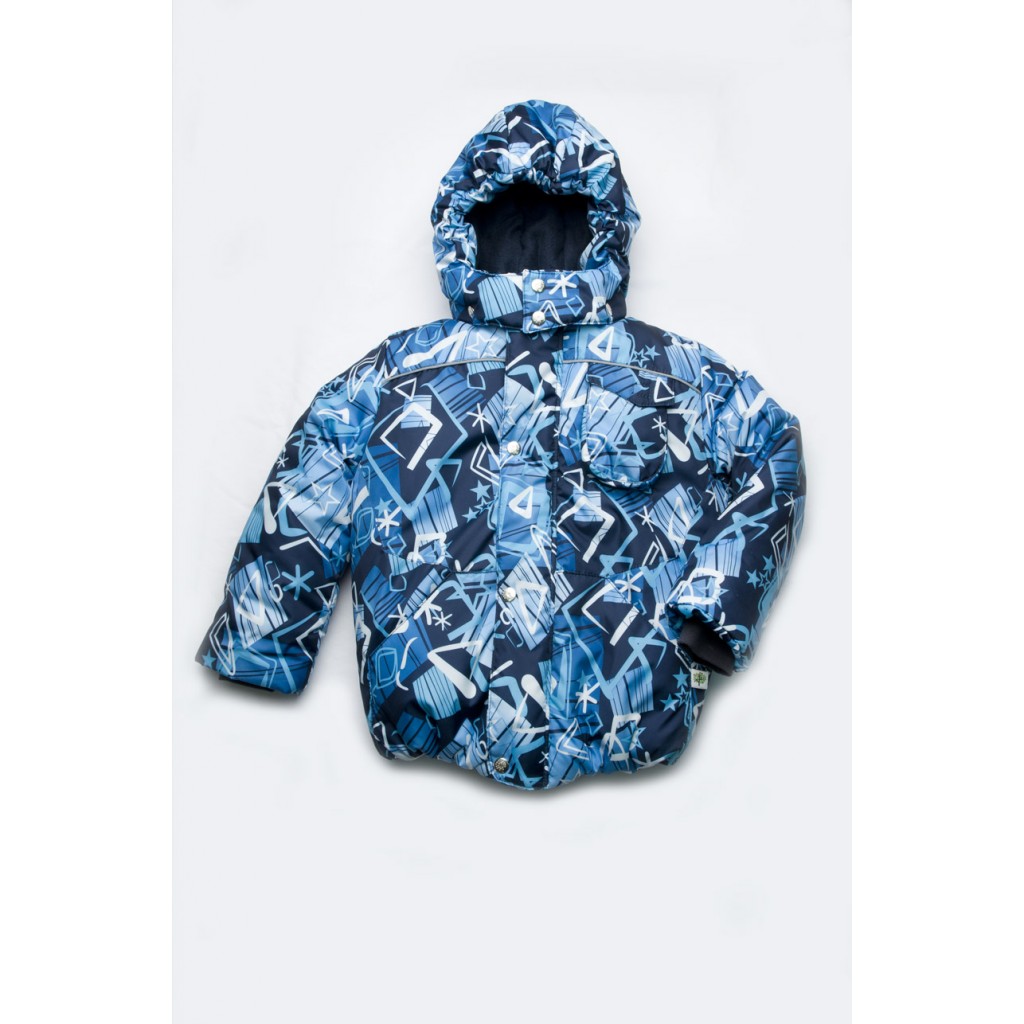 Куртка зимняя для мальчика Зимняя геометрия(темно-синий) 104 р.