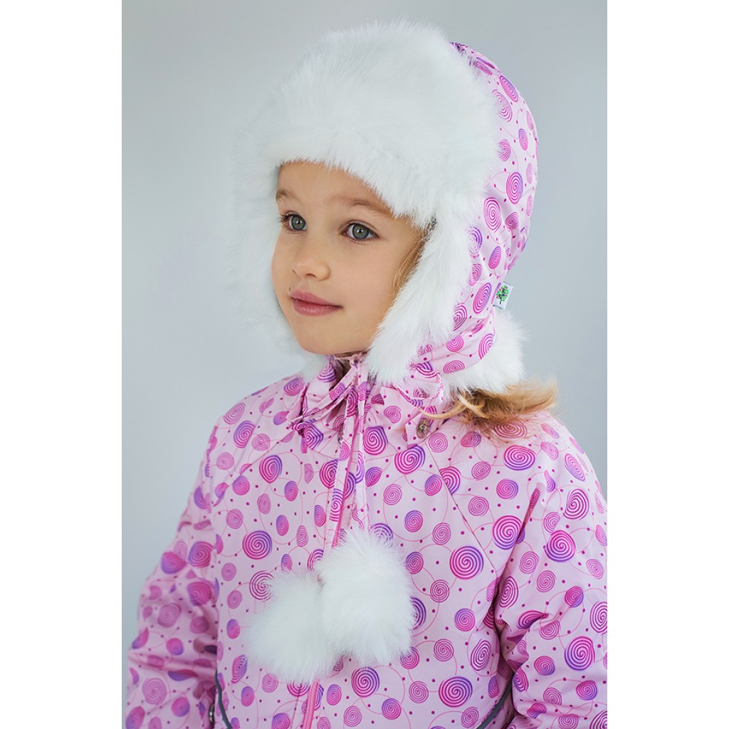 Детская зимняя шапка для девочки Bubble pink 52 р.