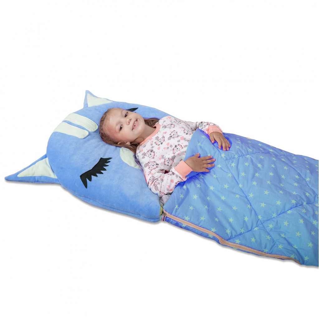 Детский спальный мешок-трансформер Котенок Голубой