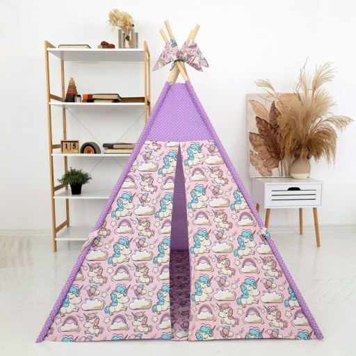 Вігвам Хатка комплект Фіолетові Єдинороги - Малятко-foto2