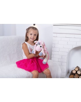 Вязаный плюшевый единорог (игрушка ручной работы)