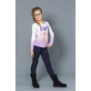 Модные детские брюки для девочек с начесом синие 104 р.