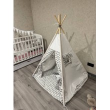 Вігвам Хатка комплект Сірий зигзаг з подушкою - Малятко