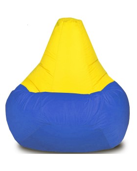 Кресло-мешок Груша Хатка средняя Синяя с Желтым (подростковая)