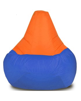 Кресло-мешок Груша Хатка средняя Синий с Оранжевым (подростковая)