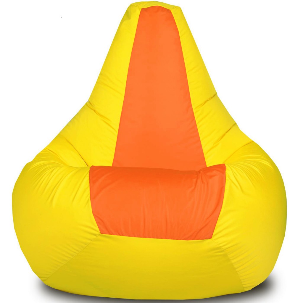 Кресло-мешок Груша Хатка средняя Желтая с Оранжевым (подростковая)