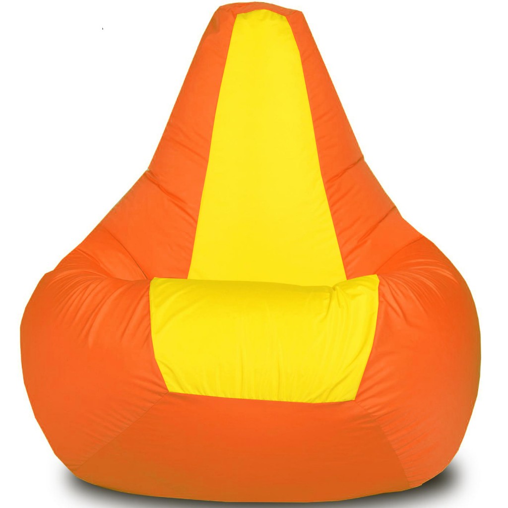 Кресло-мешок Груша Хатка Элит большая Оранжевая с Желтым