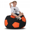 Кресло-мешок Мяч Хатка средний Черный с Оранжевым