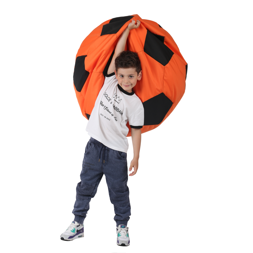 Кресло-мешок Мяч Хатка средний Оранжевый с черным