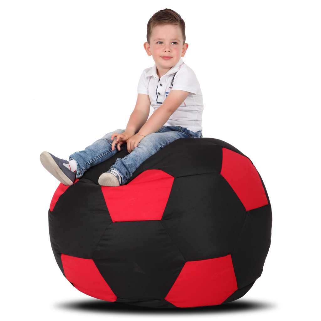 Кресло-мешок Мяч Хатка средний Черный с красным