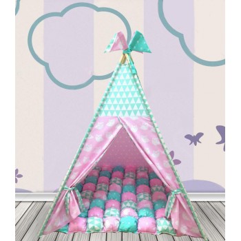 Вигвам Хатка комплект Бонбон Совы розовый с мятой Вигвам Хатка комплект Бонбон Совы розовый с мятой