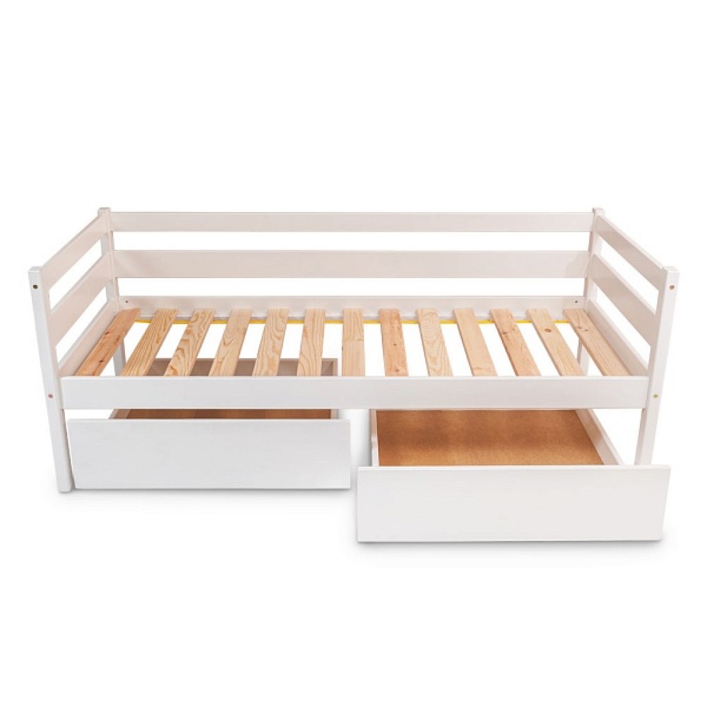 Подростковая кровать белая babyson 1 с ящиком 80x190см