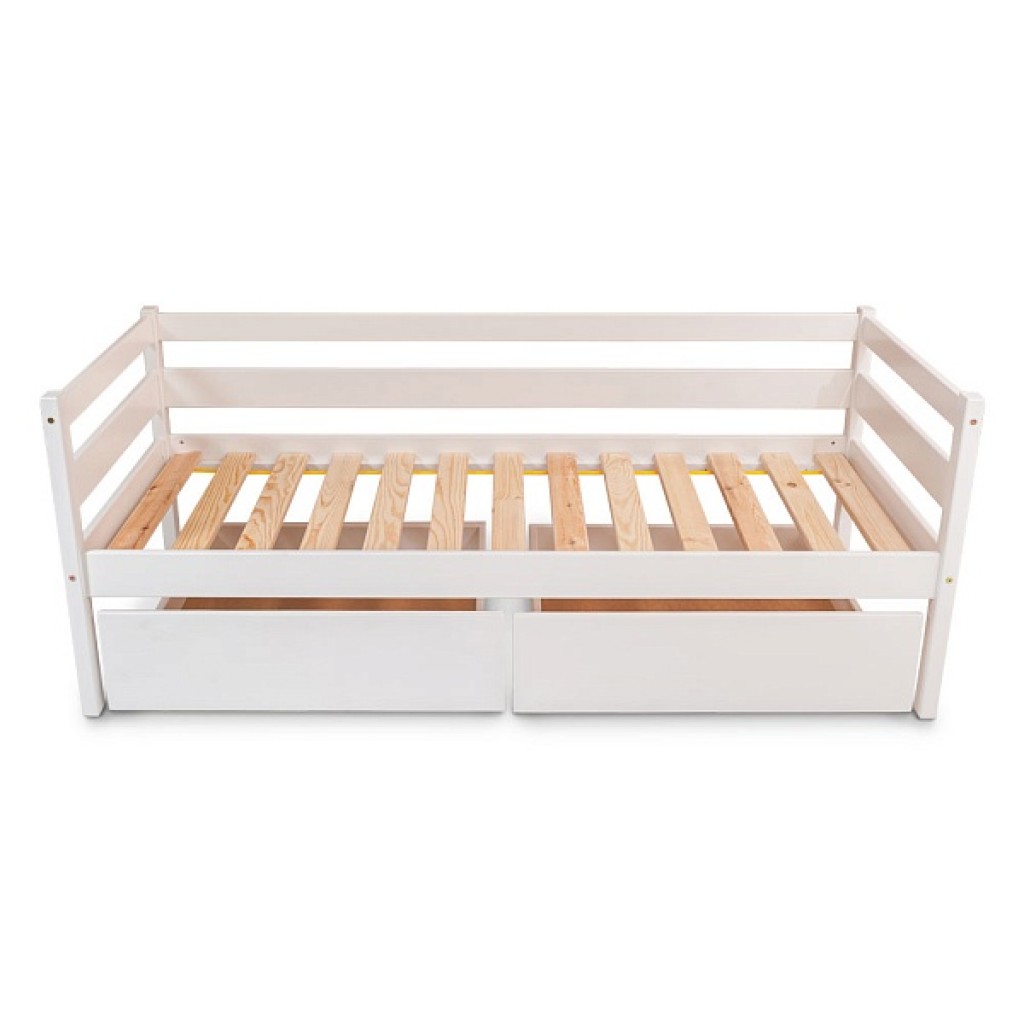 Подростковая кровать белая babyson 1 с ящиком 80x190см