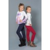 Модные детские брюки для девочек с начесом синие 104 р.