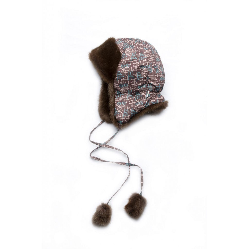 Детская зимняя шапка для мальчика Схемы (коричневый) 52 р.